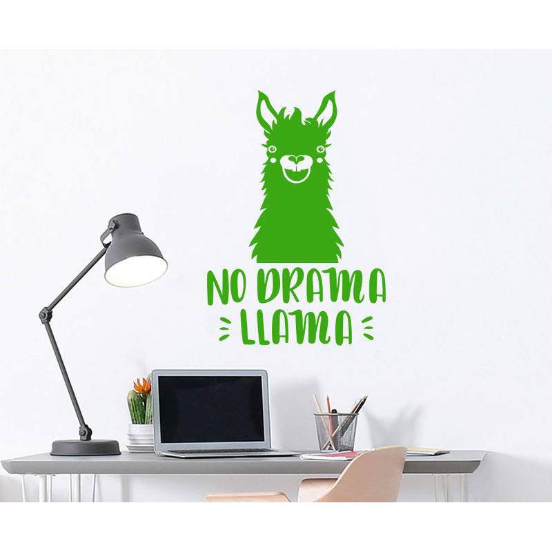 Décalcomanie murale de chambre de bébé llama, Vert lime