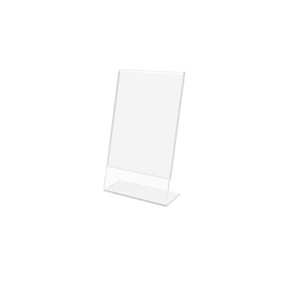 24PK 4 x 6" Clear Acrylic Sign Holder with Slant Back Design Portrait, Vertical Picture Frame