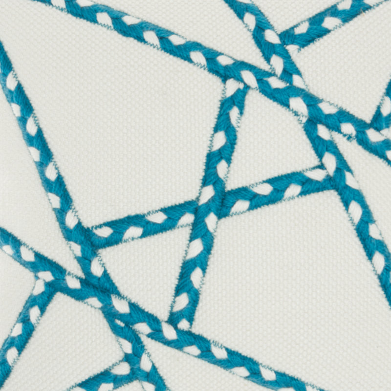 Geometric Outdoor Throw Pillow, Turquoise