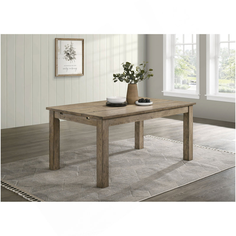 Table de salle à manger à rallonge en bois 87 po, chêne vignoble