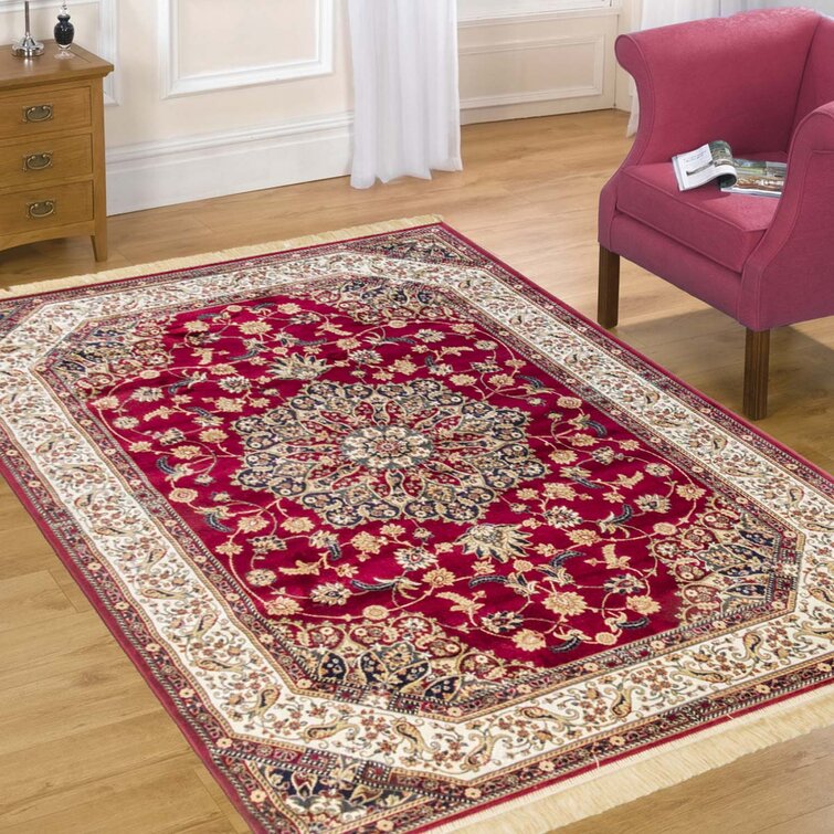 Astoria Grand Baldry Oriental Machine Woven Red Area Rug & Reviews ...