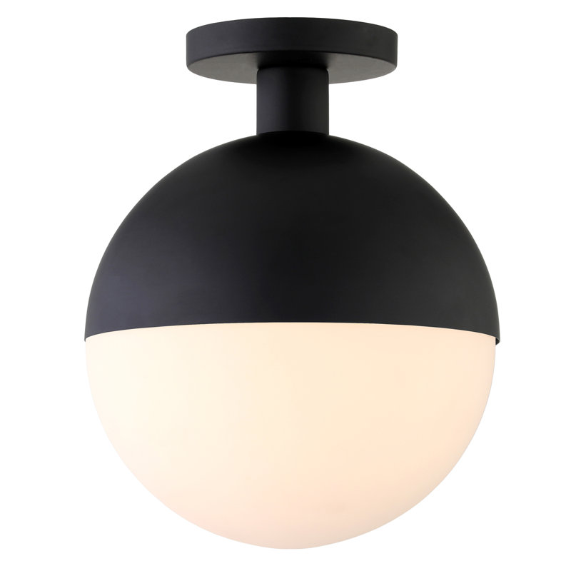 Glass Semi Flush Mount, Blackened Bronze