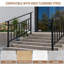 Rails à 4 ou 5 marches pour l'extérieur, ensemble de rampes d'escalier en acier réglables pour porche, terrasse, noir-128518214-128518216