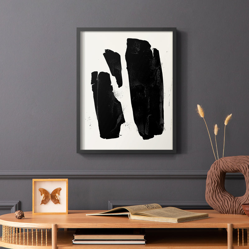 Triple Block Print II, reproduction encadrée - bois massif, Cadre simple noir, H 28 po x l 22 po
