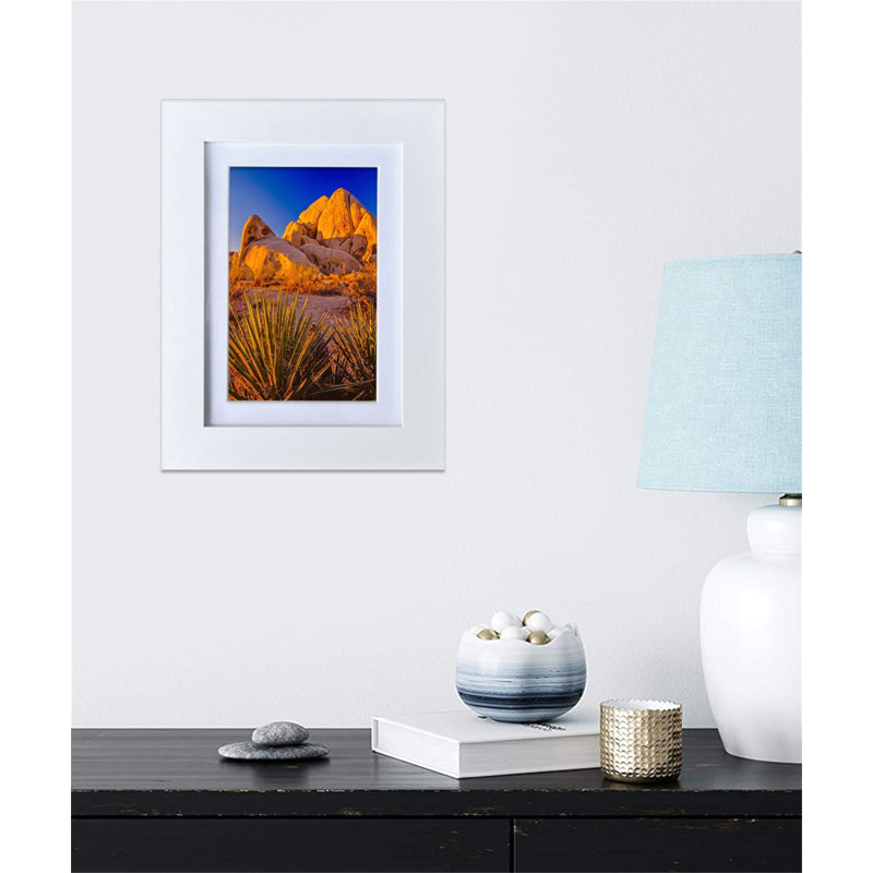 Cadre de photo MDF blanc 5 * 7 "mural et présentoir de table, paquet de 6