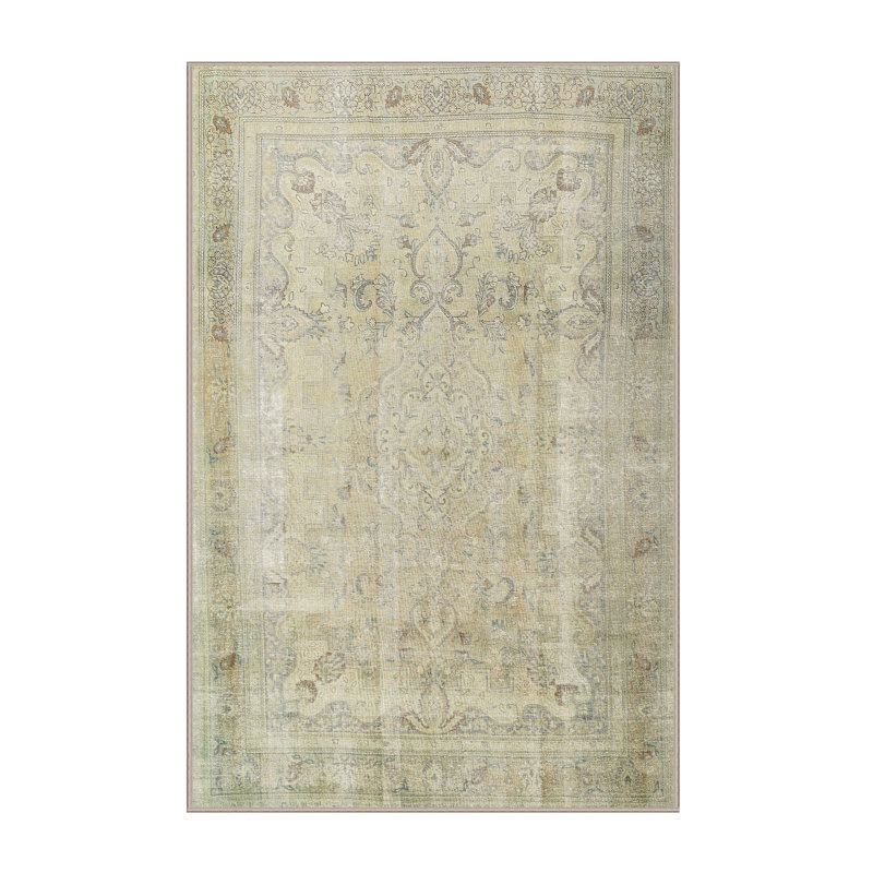 Tapis gris/crème traditionnel Tove, Rectangle 4 pi x 6 pi