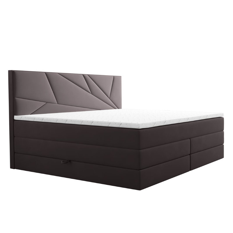 Boxspring Bed Varde with Storage, Brown, 180 x 200cm