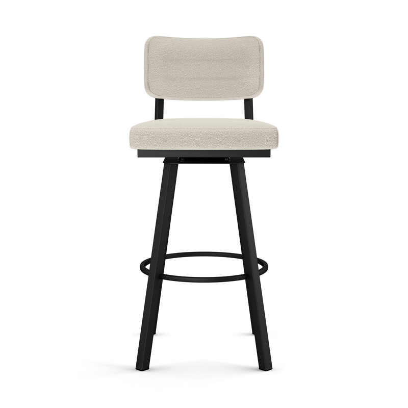 Amoriah Swivel Counter & Bar Stool, Black, Counter Stool (26.75" Seat Height), Cream