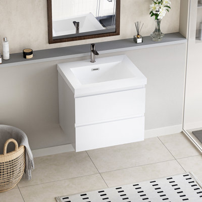 Meuble-lavabo flottant avec lavabo et meuble-lavabo