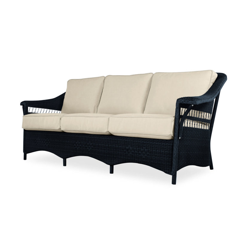Nantucket Outdoor 3 - Seat Patio Sofa, Demo Skyway, Ebony