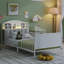 Structure de lit plateforme en métal avec lumière, lit en métal pour enfants avec tête de lit tapissier et rangement-118005171-132490038