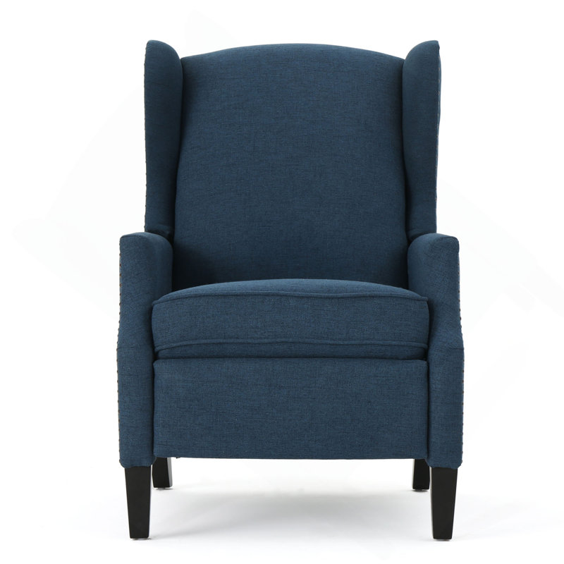 Fauteuil inclinable traditionnel confortable avec bordure cloutée pour la décoration intérieure, Marine