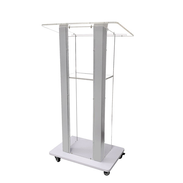 Podium Acrylique Transparent - Pupitre Réglable 70-130cm - Pour Conférence, Discours, Cérémonie
