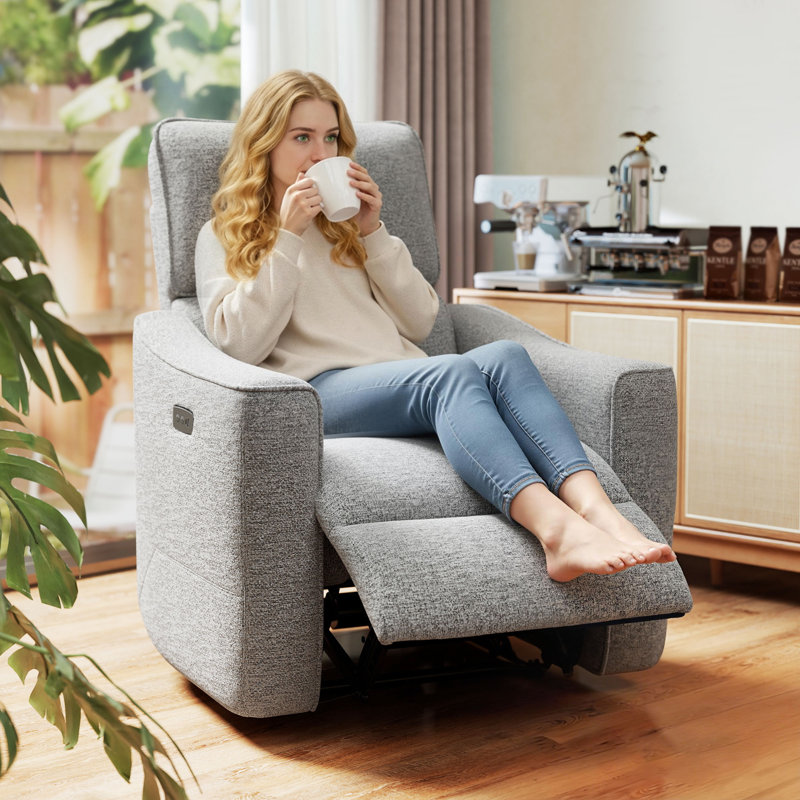 Fauteuil inclinable électrique, fauteuil inclinable rembourré avec ports USB, gris, Gris