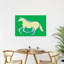 Green Unicorn Gallop Abstract Contemporary Horse Landscape Nature Wall Art Print by Little Dean - Wrapped Canvas Print-1124991809