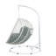 Chaise suspendue Simona en tissu vert et osier blanc-2001888317-2001888316