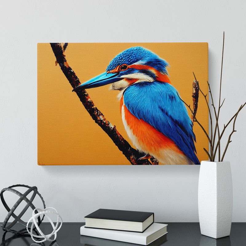 Blessed Kingfisher Bird - Wrapped Canvas, 35cm H x 50cm W x 3cm D