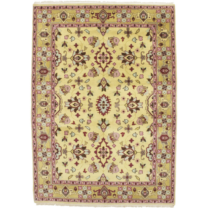 Tapis beige floral Buff Oushak 5 pi 5 po x 7 pi 6 po Buff Buff