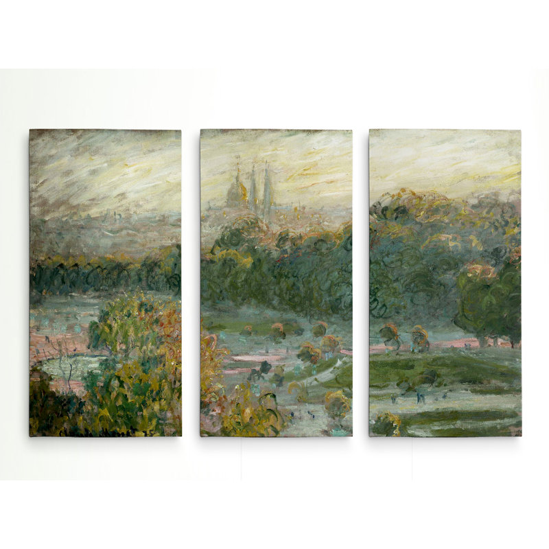 « tuileries study » par claude monet, reproduction d’image multi-pièces sur toile, H 24 po x l 36 po x P 1,5 po