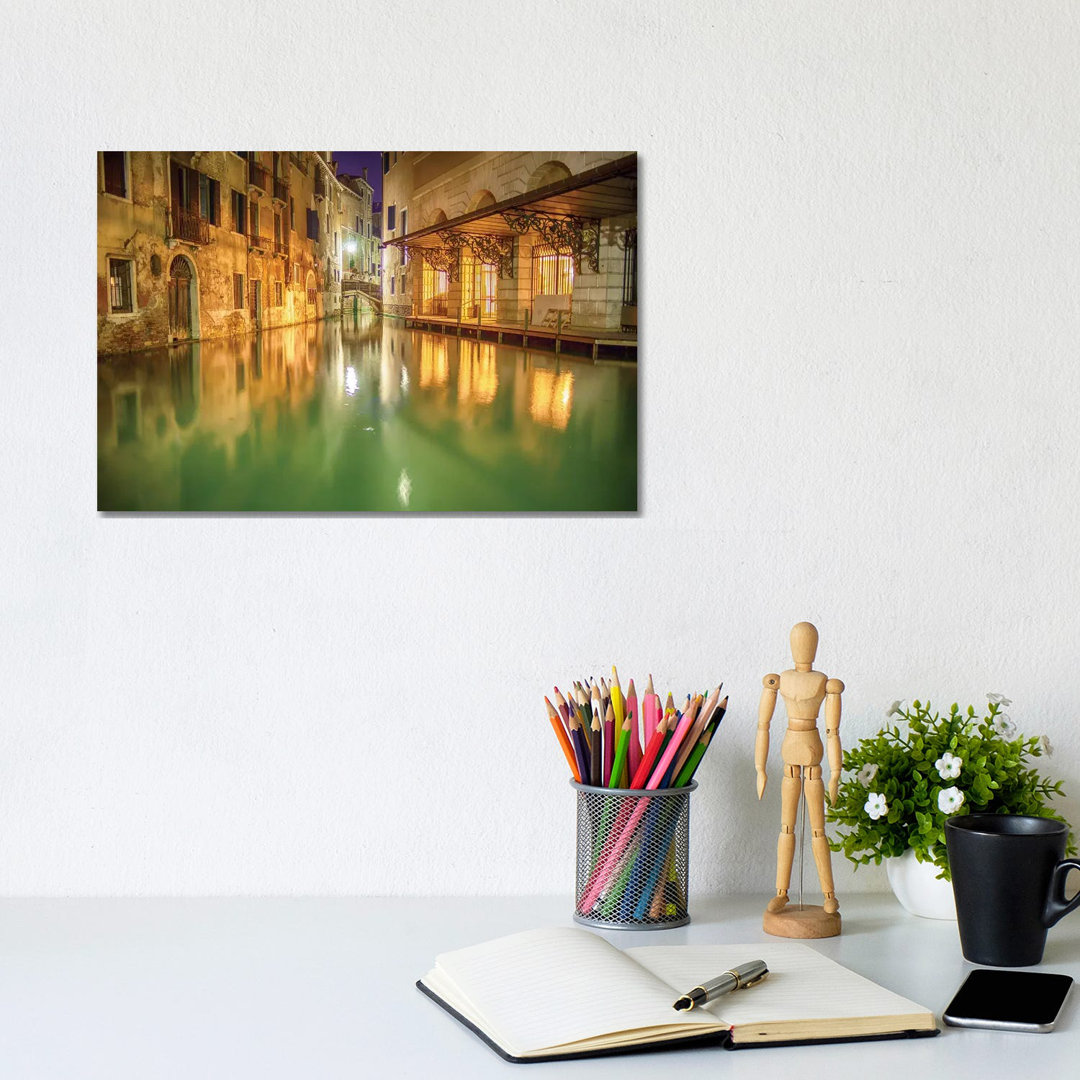 Venice, Italy, Glow On The Canal by Mark Paulda - Wrapped Canvas Print