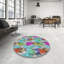 Tapis abstrait turquoise / rose-452261450
