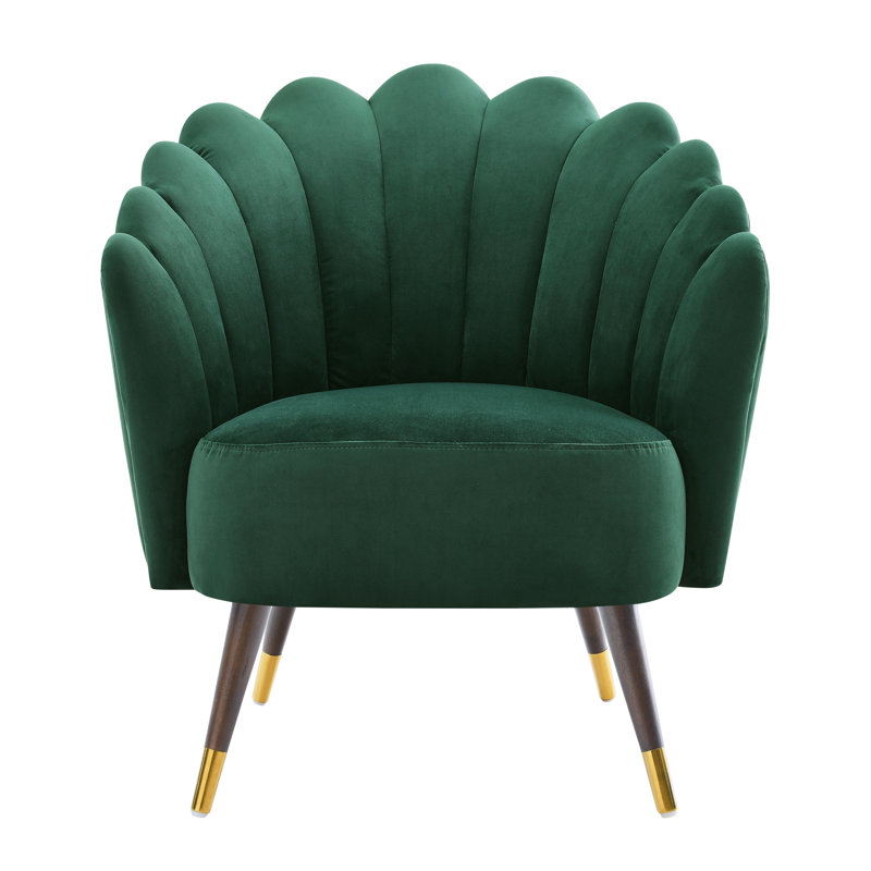 Upholstered Barrel Chair, Emerald Green