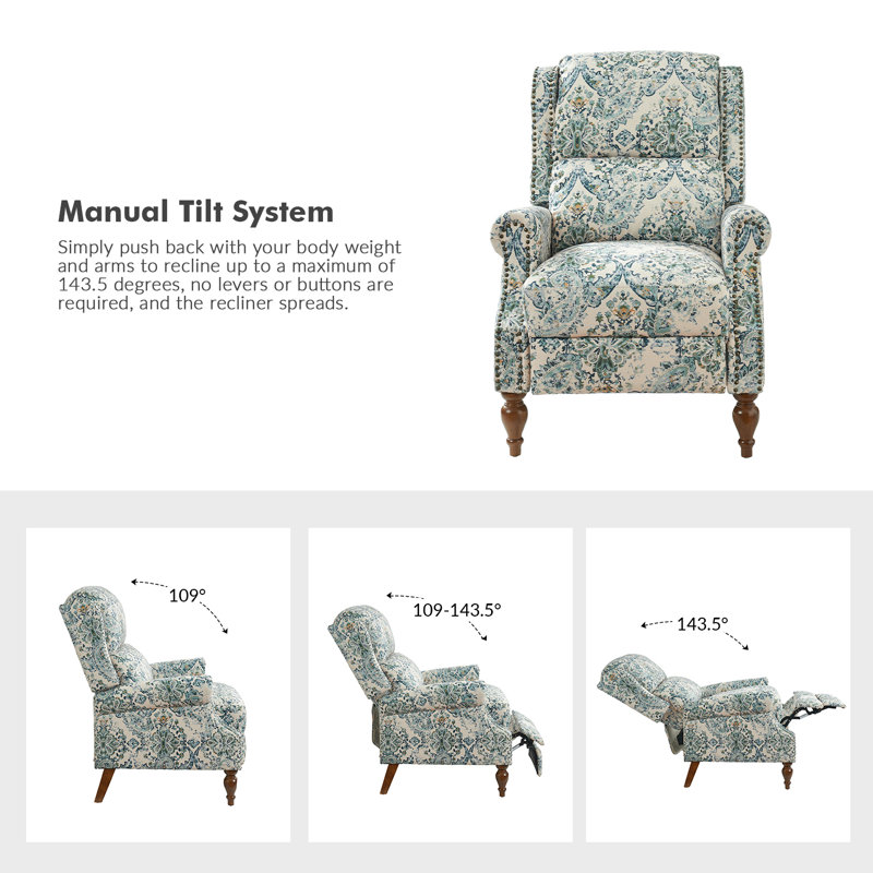 Fauteuil inclinable l 30,5 po Ariany, Mélange de polyester bleu