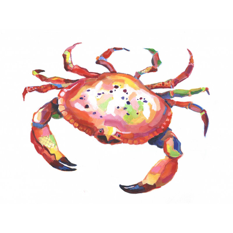 Crab Bright Colors - Impression sur toile tendue, H 12 po x l 16 po