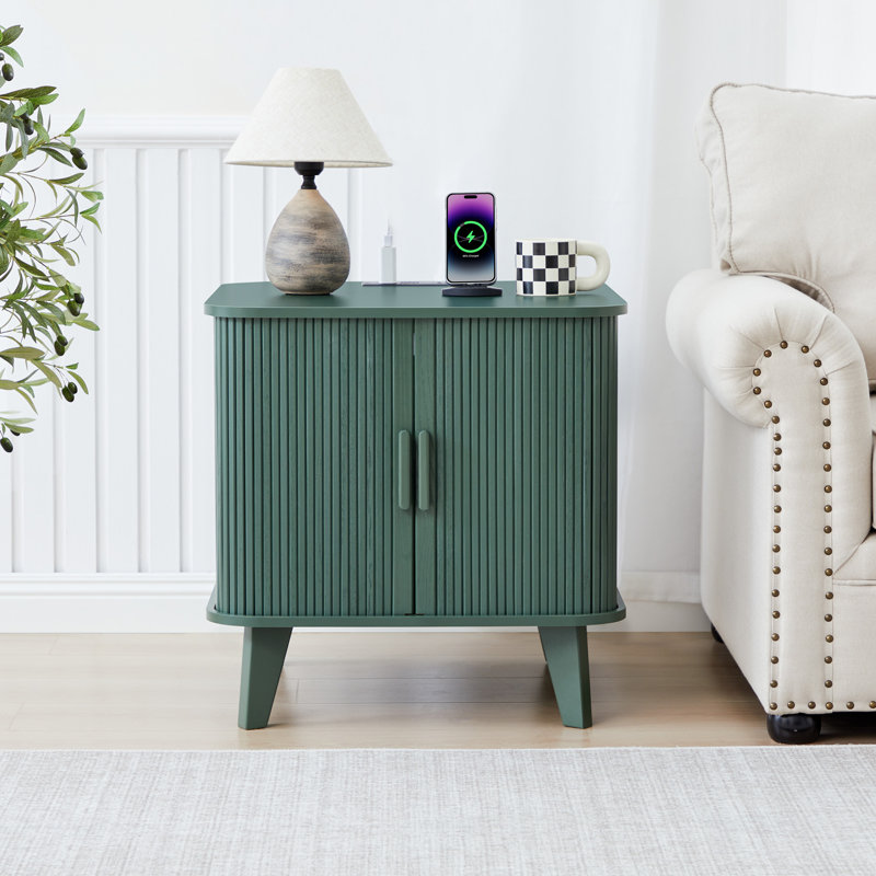 Table de bout avec rangement et station de charge, Vert