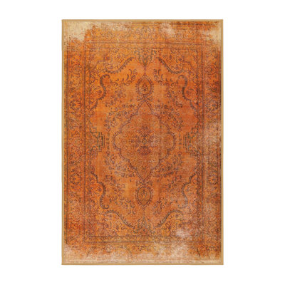 Tapis orange/beige traditionnel Coleharbor