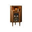 Corps d'armoire triangulaire en bois de noyer noir brun de 47,44 po, armoire à vin avec panneau arrière en bois massif brun multicouche