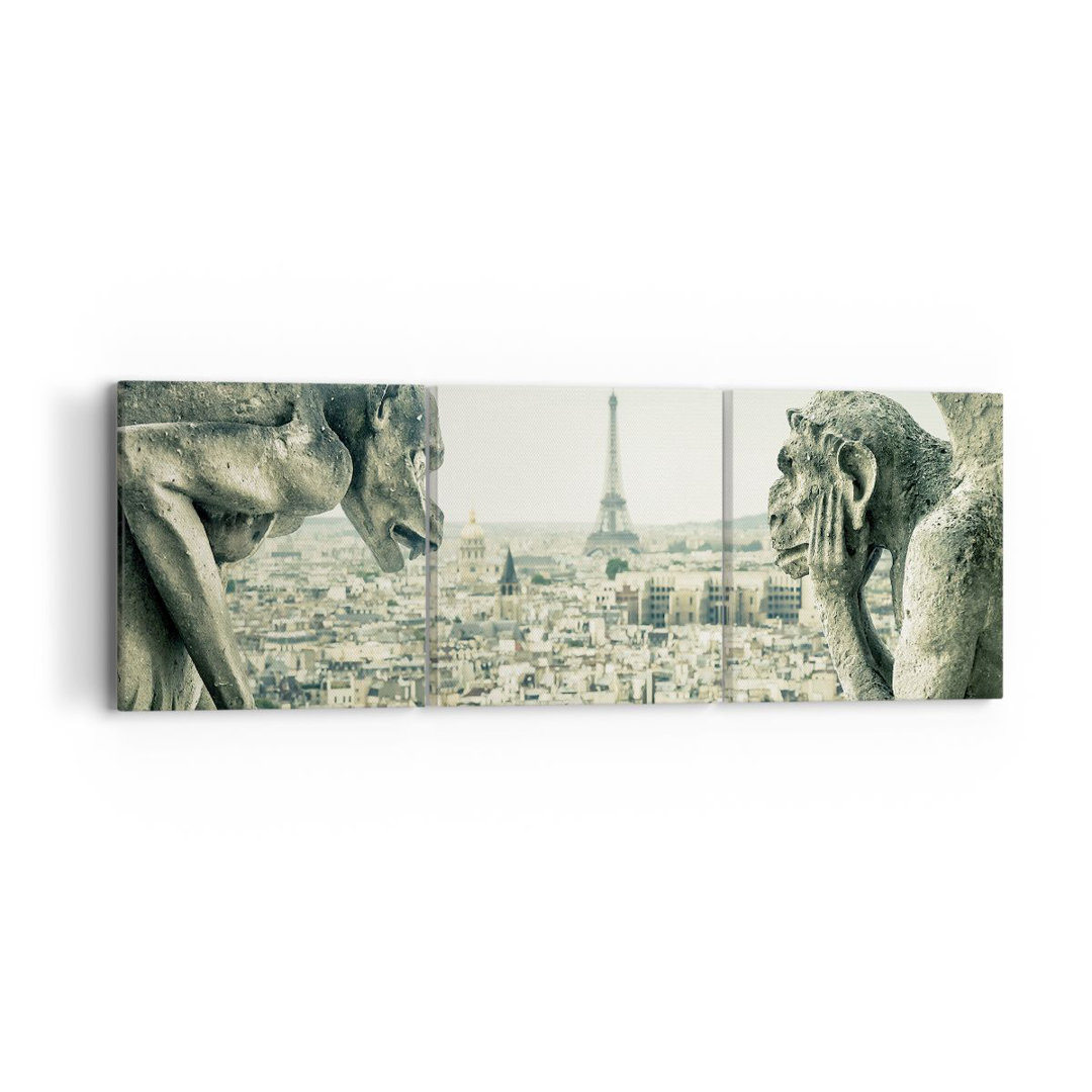 3-tlg. Leinwandbilder-Set Gargoyles Paris Notre-Dame