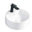 Lavabo de comptoir rond en céramique blanche - Lavabo extérieur à teinture pour salles de bain modernes