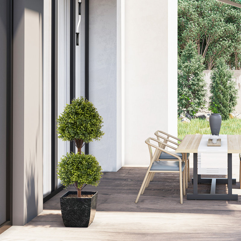 40'' Artificial Boxwood Double Ball Topiary Trees