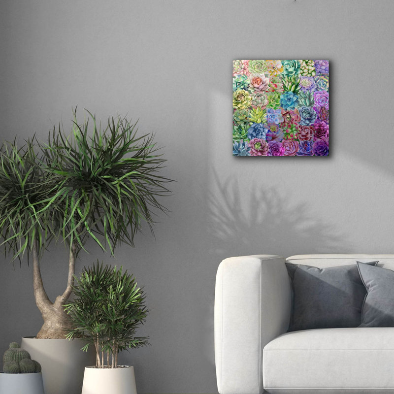 «Succulent Love» par Jean Plout, art mural sur toile, H 18 po x l 18 po