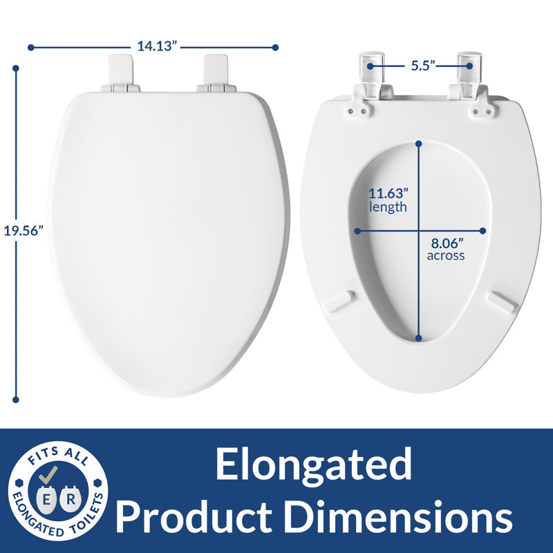 White Enameled Wood Toilet Seat with Decorative Edge