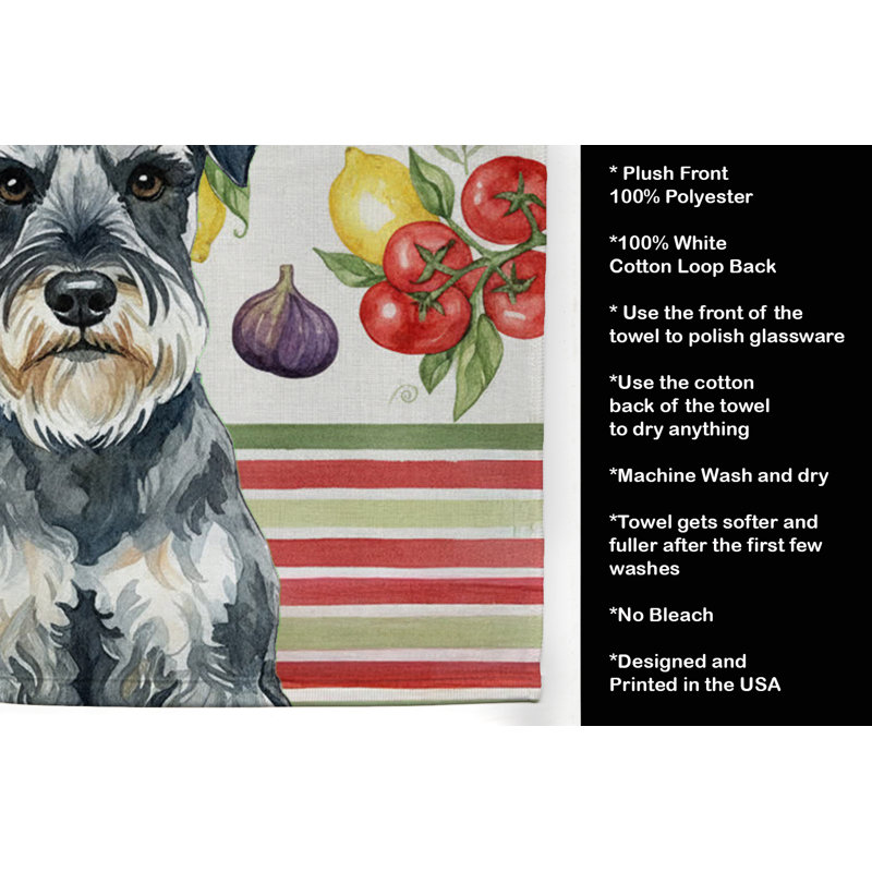 Schnauzer Vegetables Kitchen Towel, Schnauzer
