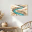 «Curving Teal River Through Tan Canyon Strata Layers», art mural-133555719