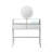 33.9" Mirrored Makeup Vanity Desk With Mirror And Lights, Mirrored Console Vanity Table With 2 Big Drawers & Open Shelf, Dressing Table With Charging Station For Bedroom, Silver