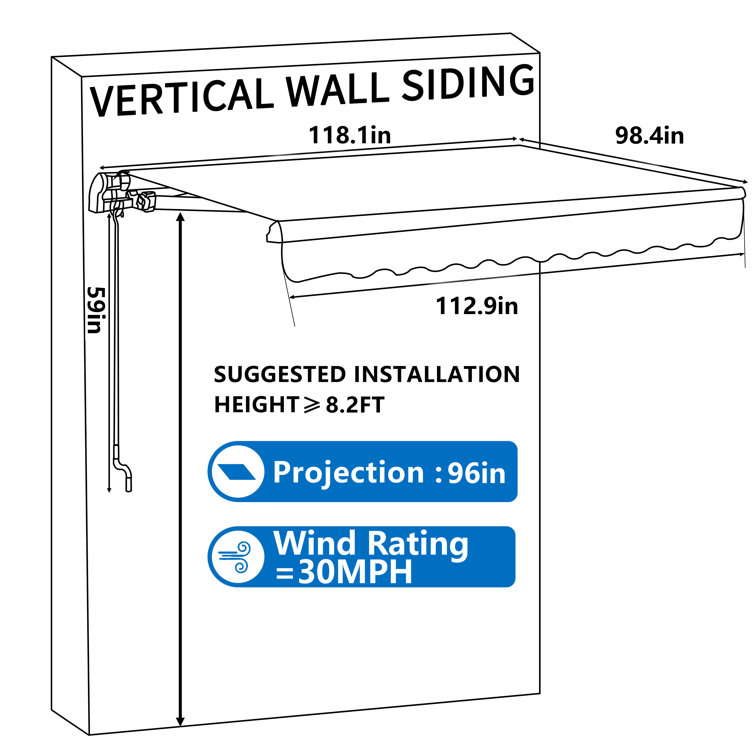 Manual Retraction Slope Patio Awning