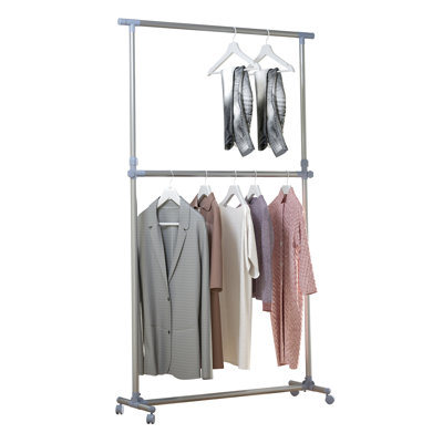 Adjustable Rolling Clothes Rack