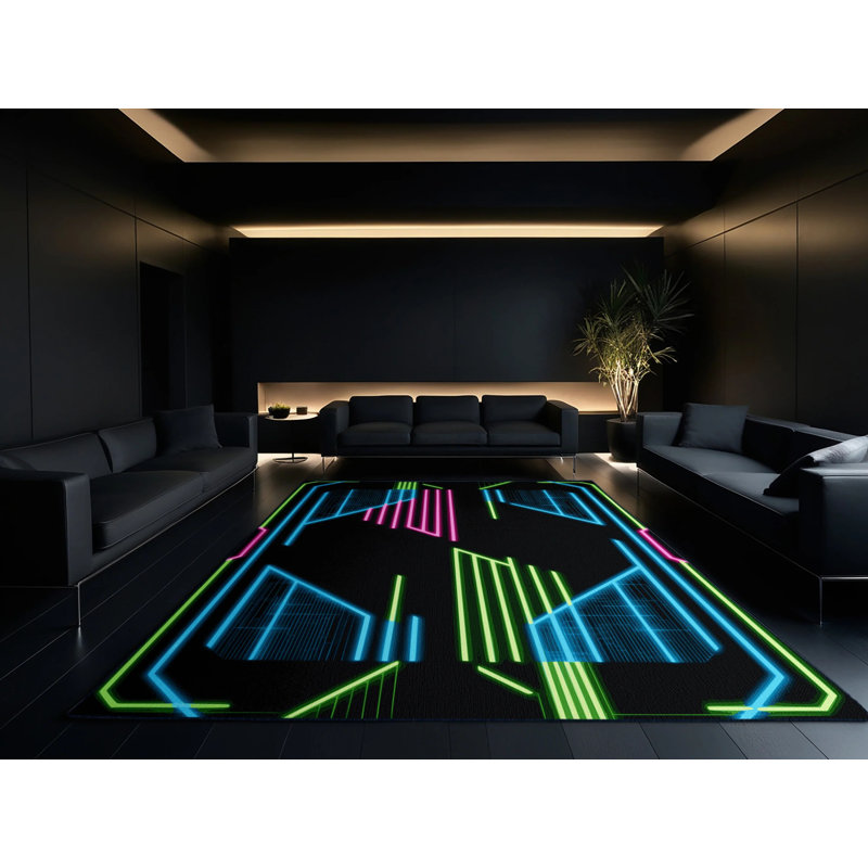 Electric Gradient Rug, Round 8'