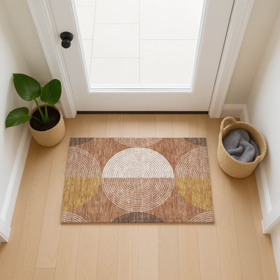 Machine Washable Indoor/Outdoor Hovey ACN2281 Geometric Rug