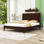 Lit plateforme de style moderne Mid-Century avec tête de lit et support en métal robuste-129164430-129164432