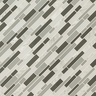 Alurex Interlocking 12 in. x 12 in. Glass Stone Blend Mosaic Wall Tile