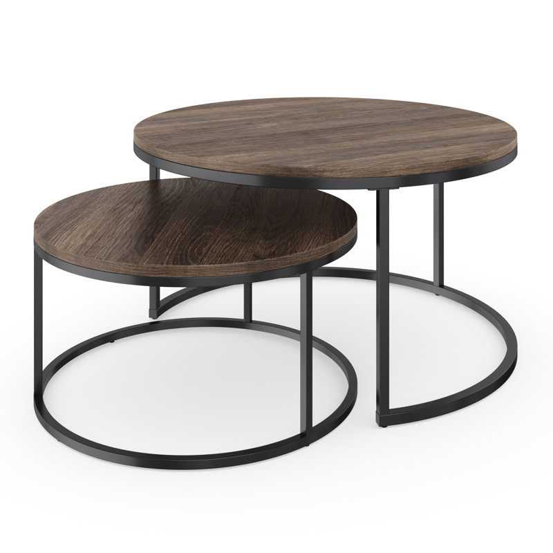 Ensemble de tables basses Frame, Muscade / noir mat