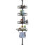 Black Stainless Steel Tension Pole Shower Caddy with Toothpaste Box, Adjustable Height Corner Organizer for Bathtub and Shower Single-2140251282-2122741025