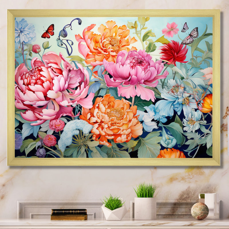 " Fashion Botanical Splendour ", H 34 po x l 44 po, Encadrement doré