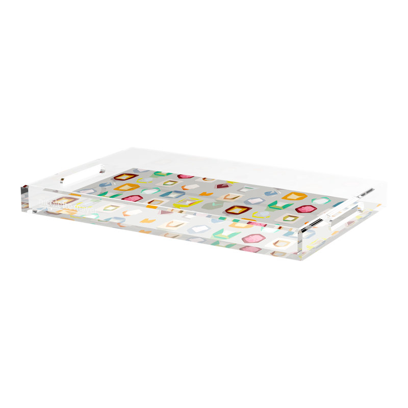 Colourpop Andre Acrylic Rectangle Decorative Tray, 22.5"W x 14.5"D x 2"H