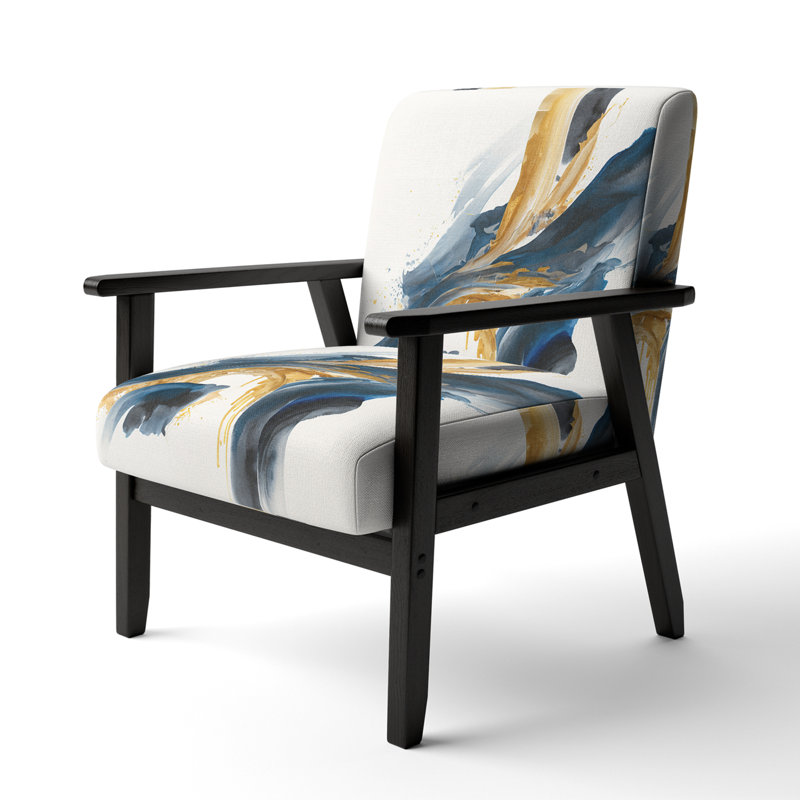 Stylish Spiral Abstract VI - Upholstered Modern Arm Chair, Spiral Pattern Accent Chair